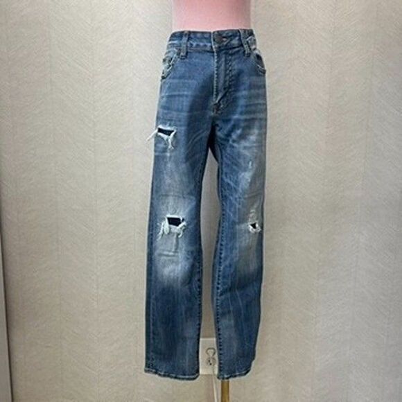 American Eagle Outfitters Other - American Eagle Slim Fit Blue Denim Extreme Flex 4 Straight Leg Jeans Mens 32x32